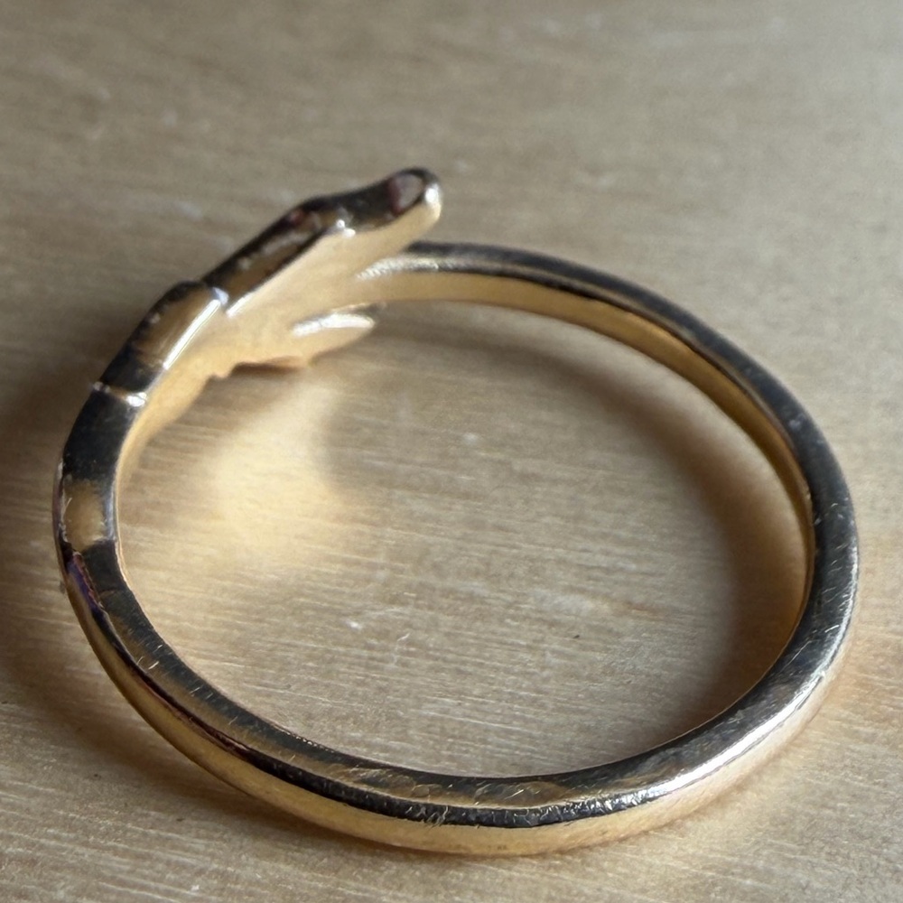 10k Yellow Gold Nature Inspired Twig Branch Ring - Picture 4 of 8